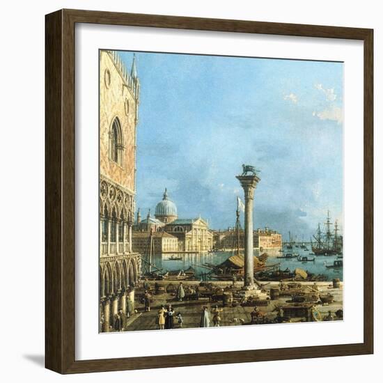 The Piazzetta, Venice, with the Bacino Di S. Marco and the Isola Di S. Giorgio Magiore-Canaletto-Framed Giclee Print