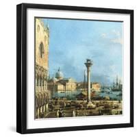The Piazzetta, Venice, with the Bacino Di S. Marco and the Isola Di S. Giorgio Magiore-Canaletto-Framed Giclee Print