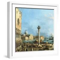 The Piazzetta, Venice, with the Bacino Di S. Marco and the Isola Di S. Giorgio Magiore-Canaletto-Framed Giclee Print