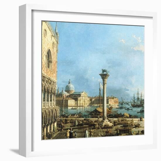 The Piazzetta, Venice, with the Bacino Di S. Marco and the Isola Di S. Giorgio Magiore-Canaletto-Framed Giclee Print