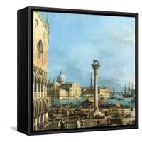 The Piazzetta, Venice, with the Bacino Di S. Marco and the Isola Di S. Giorgio Magiore-Canaletto-Framed Stretched Canvas