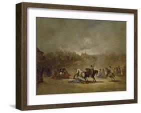 The Picadors Moment, Ca. 1855-Eugenio Lucas Velazquez-Framed Giclee Print