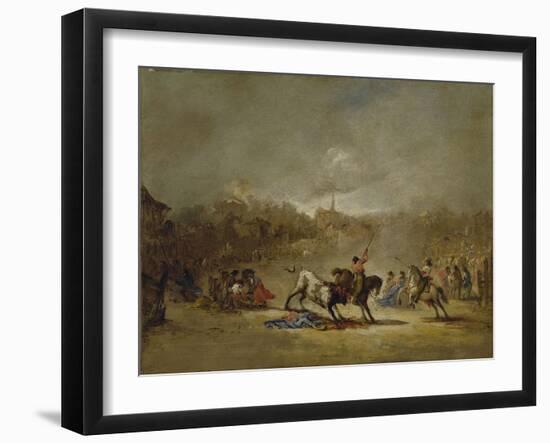 The Picadors Moment, Ca. 1855-Eugenio Lucas Velazquez-Framed Giclee Print