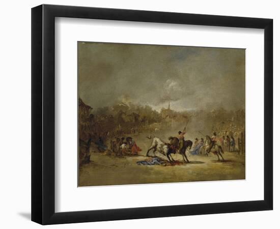 The Picadors Moment, Ca. 1855-Eugenio Lucas Velazquez-Framed Giclee Print