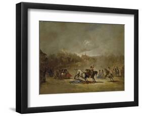 The Picadors Moment, Ca. 1855-Eugenio Lucas Velazquez-Framed Giclee Print