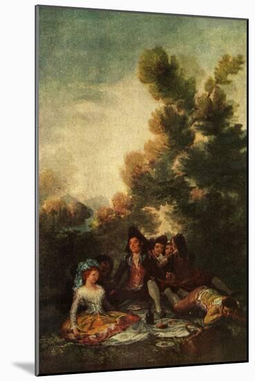 'The Picnic', 1785-1790, (1938)-Francisco Goya-Mounted Giclee Print