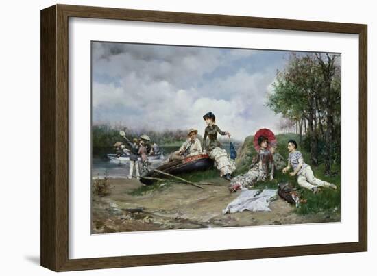 The Picnic, 1880-Eugène Boudin-Framed Giclee Print