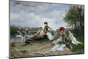 The Picnic, 1880-Eugène Boudin-Mounted Giclee Print