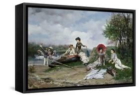 The Picnic, 1880-Eugène Boudin-Framed Stretched Canvas