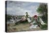 The Picnic, 1880-Eugène Boudin-Stretched Canvas