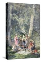 The Picnic, 1892-Pompeo Mariani-Stretched Canvas