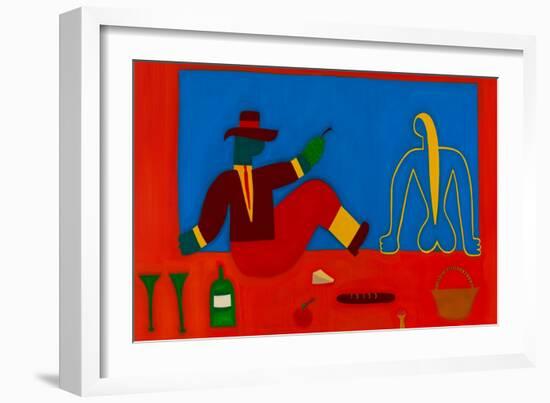 The picnic, 1998, (oil on linen)-Cristina Rodriguez-Framed Giclee Print