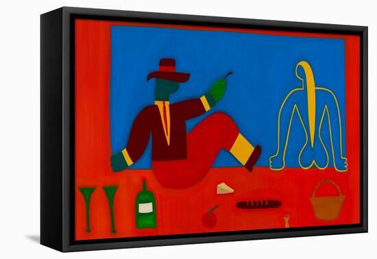 The picnic, 1998, (oil on linen)-Cristina Rodriguez-Framed Stretched Canvas