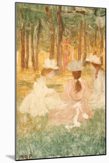 The Picnic, C.1895-97-Maurice Brazil Prendergast-Mounted Giclee Print