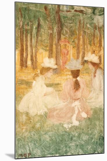 The Picnic, C.1895-97-Maurice Brazil Prendergast-Mounted Giclee Print