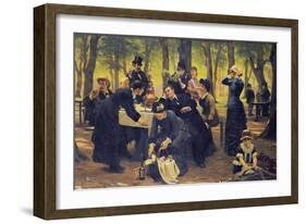 The Picnic, Dyrehaven, 1883-Wenzel Thornoe-Framed Giclee Print