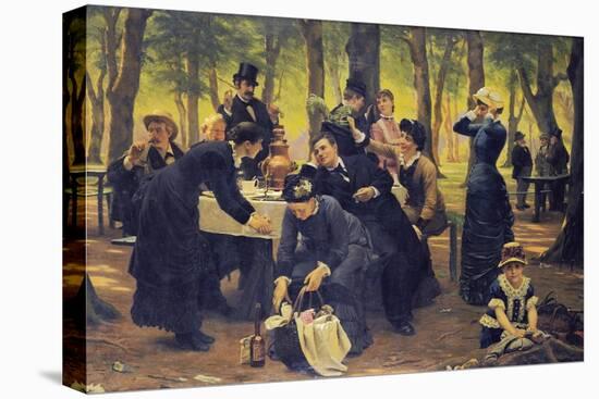 The Picnic, Dyrehaven, 1883-Wenzel Thornoe-Stretched Canvas