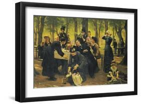 The Picnic, Dyrehaven, 1883-Wenzel Thornoe-Framed Premium Giclee Print