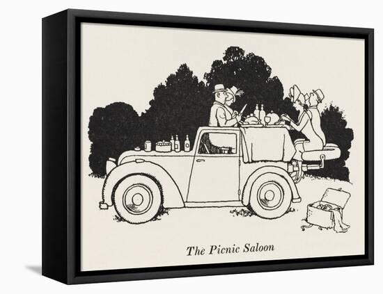 The Picnic Saloon-William Heath Robinson-Framed Stretched Canvas