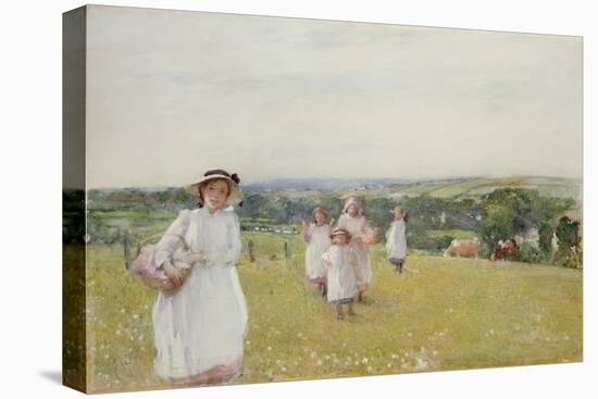 The Picnic (W/C on Paper)-Henry Crockett-Stretched Canvas