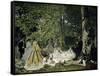 The Picnic-Claude Monet-Framed Stretched Canvas