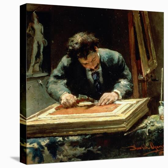 The Picture Framer, 1878-David Oyens-Stretched Canvas