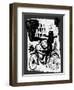 The Picture Shows a Man Who Rides a Bicycle, Looking through a Telescope-Dmitriip-Framed Art Print