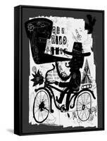The Picture Shows a Man Who Rides a Bicycle, Looking through a Telescope-Dmitriip-Framed Stretched Canvas