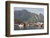 The picturesque fishing village of Reine surrounded by mountains on Moskenesoya-Ellen Rooney-Framed Photographic Print