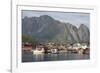 The picturesque fishing village of Reine surrounded by mountains on Moskenesoya-Ellen Rooney-Framed Photographic Print