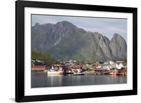 The picturesque fishing village of Reine surrounded by mountains on Moskenesoya-Ellen Rooney-Framed Photographic Print