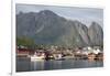 The picturesque fishing village of Reine surrounded by mountains on Moskenesoya-Ellen Rooney-Framed Photographic Print