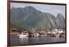 The picturesque fishing village of Reine surrounded by mountains on Moskenesoya-Ellen Rooney-Framed Photographic Print