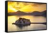 The Picturesque Island Village of Sveti Stephan Illuminated at Sunset, Sveti Stephan, Montenegro-Doug Pearson-Framed Stretched Canvas