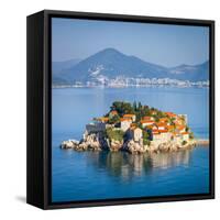 The Picturesque Island Village of Sveti Stephan, Sveti Stephan, Montenegro-Doug Pearson-Framed Stretched Canvas