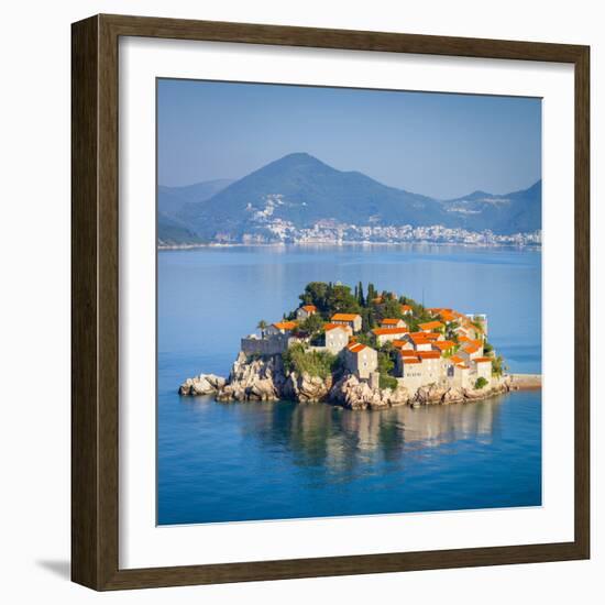 The Picturesque Island Village of Sveti Stephan, Sveti Stephan, Montenegro-Doug Pearson-Framed Photographic Print