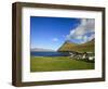 The Picturesque Village of Gjogv, with Middagsfjall Mountain and the Djupini in the Background, Eys-Kimberley Coole-Framed Photographic Print