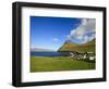 The Picturesque Village of Gjogv, with Middagsfjall Mountain and the Djupini in the Background, Eys-Kimberley Coole-Framed Photographic Print