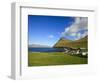 The Picturesque Village of Gjogv, with Middagsfjall Mountain and the Djupini in the Background, Eys-Kimberley Coole-Framed Photographic Print