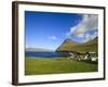 The Picturesque Village of Gjogv, with Middagsfjall Mountain and the Djupini in the Background, Eys-Kimberley Coole-Framed Photographic Print