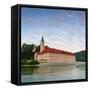 The Picturesque Weltenburg Abbey and the River Danube Illuminated at Sunrise, Lower Bavaria, Bavari-Doug Pearson-Framed Stretched Canvas