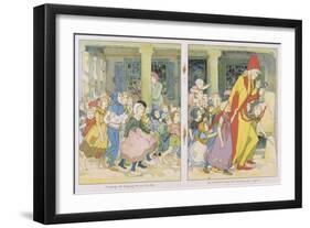 The Pied Piper Leading the Children Away from the Town-Alice B. Woodward-Framed Art Print