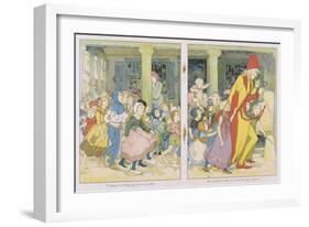 The Pied Piper Leading the Children Away from the Town-Alice B. Woodward-Framed Art Print