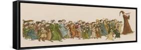 The Pied Piper Leads the Children Away from the Town-Kate Greenaway-Framed Stretched Canvas