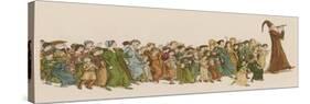 The Pied Piper Leads the Children Away from the Town-Kate Greenaway-Stretched Canvas