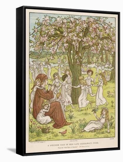 The Pied Piper Plays His Pipe-Kate Greenaway-Framed Stretched Canvas