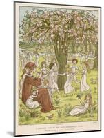 The Pied Piper Plays His Pipe-Kate Greenaway-Mounted Art Print
