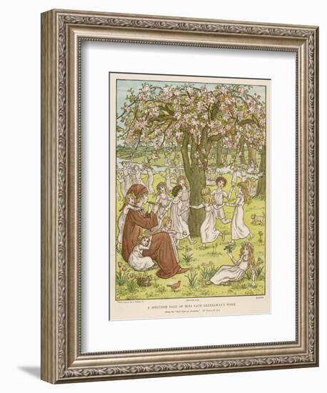 The Pied Piper Plays His Pipe-Kate Greenaway-Framed Art Print