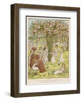 The Pied Piper Plays His Pipe-Kate Greenaway-Framed Art Print