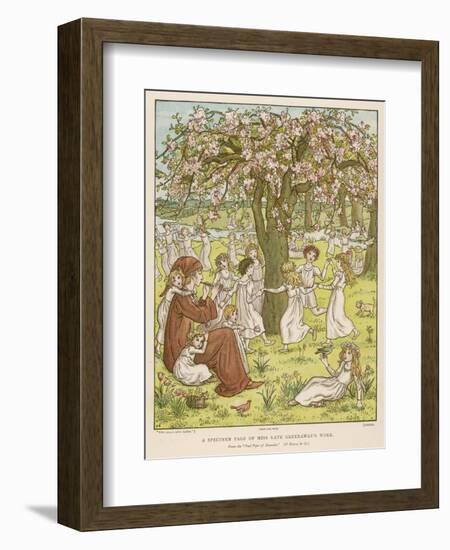 The Pied Piper Plays His Pipe-Kate Greenaway-Framed Art Print